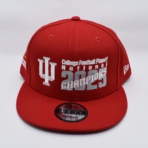 New Era 9FIFTY Indiana Hoosiers 2025 CFP National Champions Snapback Hat Cap Red